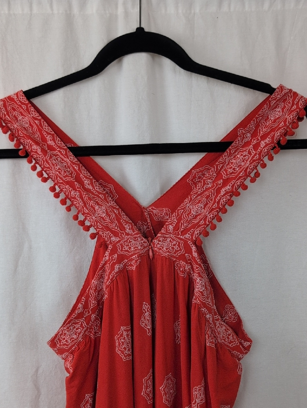 LOFT ORANGE DRESS PAISLEY & POM POM'S - Picture 6 of 8